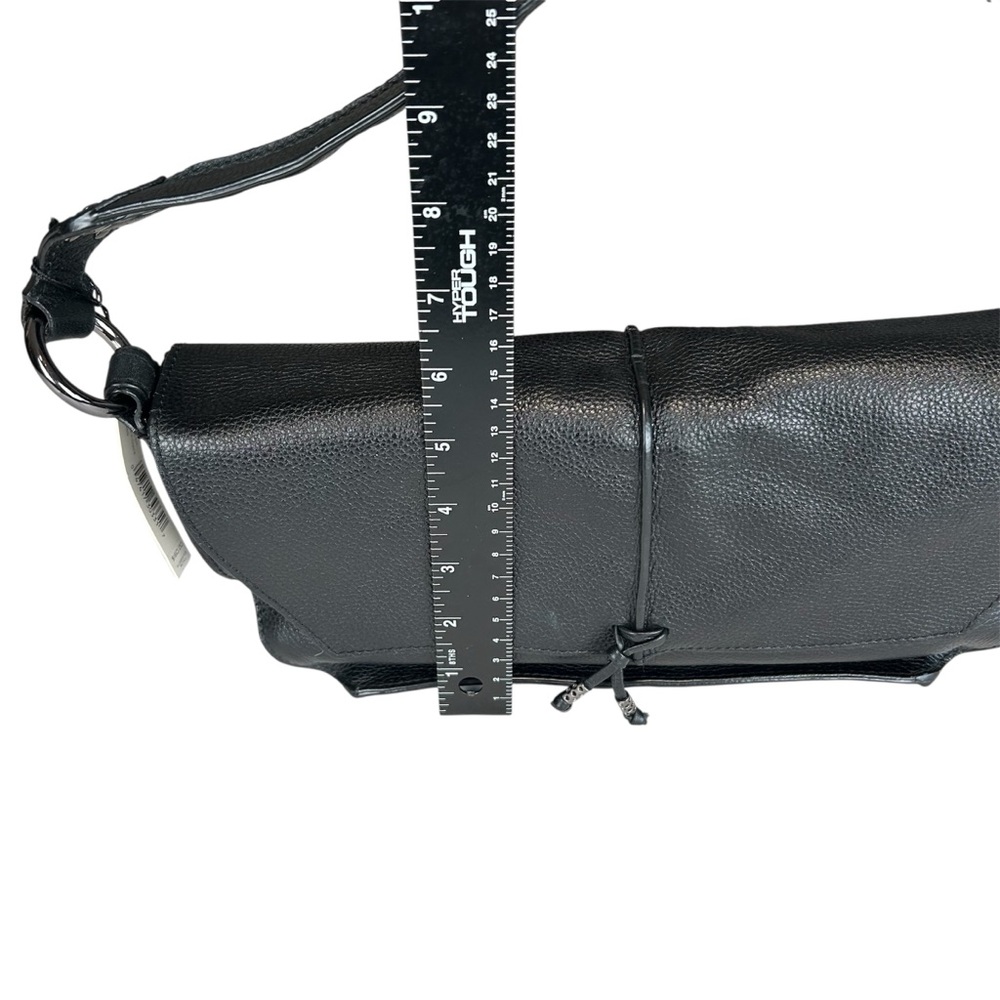Y2K Via Spiga Shoulder Bag Pebbled Black leather Studded Flap magnetic closure - Picture 7 of 11